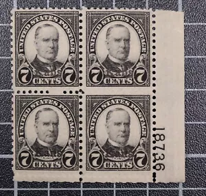 Scott 665 - 7 Cents McKinley OG MH Plate Block Of 4 Kansas #18736 SCV - $500.00 - Picture 1 of 2