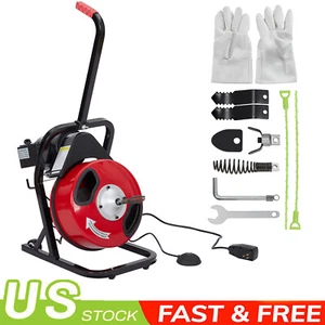 50FT 1/2" Electric Drain Auger Cleaner Cleaning Machine Plumbing Sewer Snake - Picture 1 of 8
