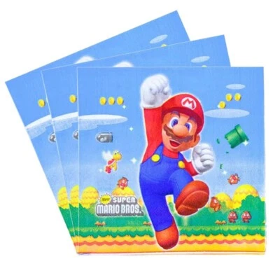 20 Cute Super Mario Napkin Video Game Birthday Party Tissue Tableware Decoration - Изображение 1 из 4