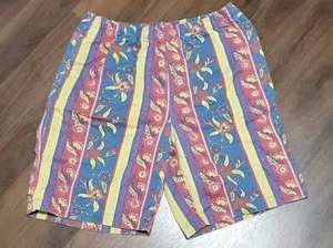 Stussy Fleur Stripe Beach Shorts AOP Size L - Picture 1 of 11