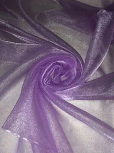 1 MTR Lila Cristal Brillante Organza Tela Voile Transparente Boda 114 cm Ancho - Imagen 1 de 3
