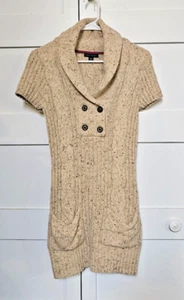 Tommy Hilfiger Sweater Dress Angora wool blend Small S cable knit beige - Picture 1 of 7