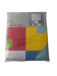 Ikea Vitaminer Siffra Duvet Cover and Pillowcase Multicolor Cotton Kids Numbers - Picture 1 of 7