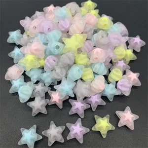 20PC Acrylic Transparent Star Shape Bead Beaded Spaced Bead Jewelry Making 16mm  - Picture 1 of 7