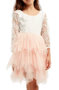 Vestido de Tul Angel para Niña, Elegante y Cómodo, Ideal para Fiestas Especiales - Imagen 1 de 9