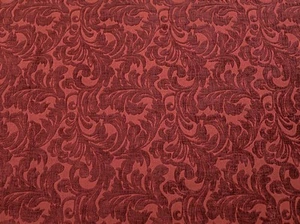 Upholstery Chenille Red floral Shelby Drapery home fabric the yard 56" Wide - Picture 1 of 1