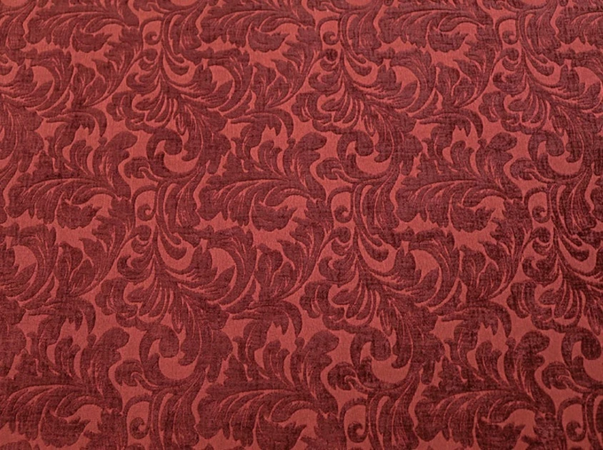 Upholstery Chenille Red floral Shelby Drapery home fabric the yard 56" Wide - Image 1 of 1
