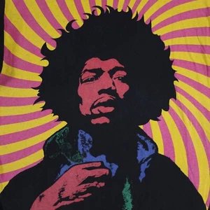 Jimi Hendrix Psychedelic Swirl Shirt Size Large Short Sleeve Black Light 2007 - Picture 1 of 8