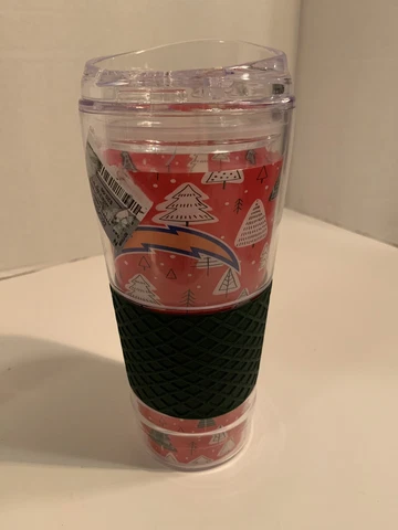 Los Angeles Chargers winter tumbler 24oz with silicone grip In Green Cold Or Hot Cover