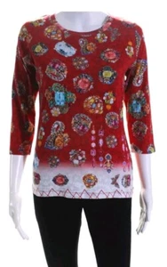 Sophy Curson Pashma Arte Grafik Schmuckmuster T-Shirt Größe Small 3/4-Arm neu mit Etikett - Bild 1 von 6