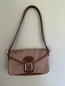 COACH VTG LEGACY DEMI BROWN CANVAS LEATHER FLAP SHOULDER BAG SMALL PURSE 9120 - Picture 1 of 10