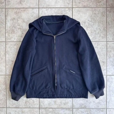 Vintage 50s Midshipmen US Navy Acad. Military Wool Hooded Jacket Eddie Leonard - Image 1 of 4