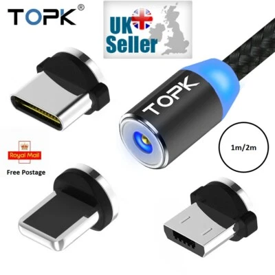 3‑in‑1 Magnetic Fast Charging Cable – USB‑C, Micro‑USB & IOS, 1m-2m - Image 1 of 4