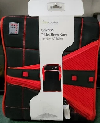 Lifeworks - Universal Tablet Sleeve Case for all 9-10"Tablets - Red/Black NWT - Image 1 of 2