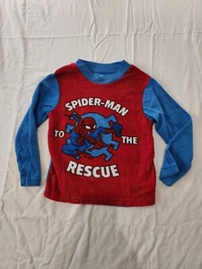 Spider-Man Marvel Ultimate Boys Sz 6 Long Sleeve Pajama Top Shirt Red Blue - Picture 1 of 4