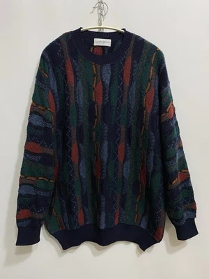 Gianni Bugli Milano Vintage Knit Sweater Italy “Coogi Style” Size: XL Men’s - Image 1 of 4