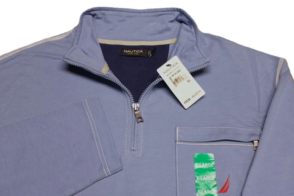 SUDADERA DE ALGODÓN LIGERA NAUTICA 1/4 CREMALLERA--XL--BOLSILLO--NUEVA!! ¡ETIQUETAS!! Foto 1 de 1