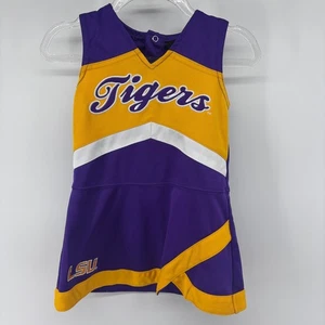 Vestido de animadora LSU Tigers para niñas pequeñas 2T púrpura dorado conjunto de día de juego - Imagen 1 de 5