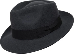 Teardrop Fedora Hat - 100% Wool Felt - Crushable for Travel - Water Resistant - Picture 1 of 7