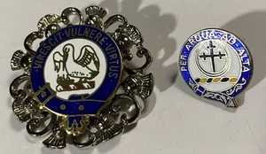 Scottish Kilt Pin/brooch And Lapel Pin Hannay Clan Motto-Through Difficulties - Picture 1 of 4
