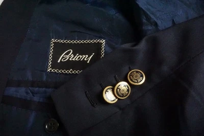 Brioni Palatino Navy Blue Gold Black Metal Button Sport Coat Blazer Sz 44R - Image 1 of 4