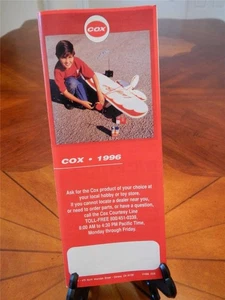 Cox Motor Motor Motor Publicidad Helicóptero Coches Aviones DE COLECCIÓN 1996 CATÁLOGO ANUNCIO - Imagen 1 de 1