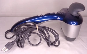 Brookstone MAX 2 Dual-Node Percussion Massager F-210 Blue Works Great - Picture 1 of 9