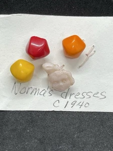 Vintage Button Lot 1940s Colorful From Original Dresses - Picture 1 of 3