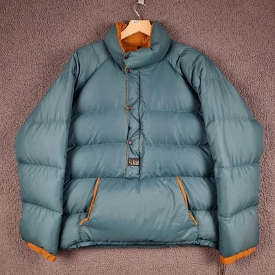 Vintage RAB Jacket Mens M Medium Blue Smock Duck Down Puffer 1/2 Zip 90s UK - Image 1 of 4
