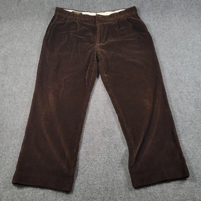 Vtg Brooks Brothers Corduroy Pants Mens 44 Brown Pleated Dress Trousers Made USA - Image 1 of 4