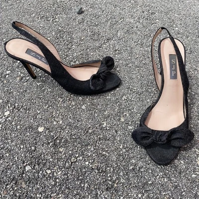 Sarah Jessica Parker Bow Peep Toe Slingback Heels Size 37.5 - Image 1 of 4