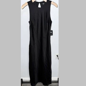 Maxi Vestido Express Negro Satinado Sin Mangas Talla XS ¡NUEVO CON ETIQUETAS! - Imagen 1 de 7