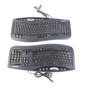 Microsoft Comfort Curve Keyboard 2000 Ergonomic USB Wired Lot of 2 TESTED - Picture 1 of 9