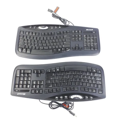 Microsoft Comfort Curve Keyboard 2000 Ergonomic USB Wired Lot of 2 TESTED - Image 1 of 4