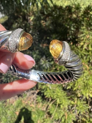 Brazalete David Yurman Sterling 18k Waverly Flex Citrino y Diamantes Foto 1 de 4