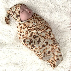 "Set Neonato Invernale 100% Flanella - Coperta Swaddle + Cappellino, Tortilla St - Foto 1 di 10