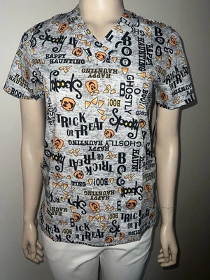 BARCO, icu, Scrub Top, 71163, Halloween Treats, XS, New With Tags - Image 1 of 4