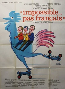 "IMPOSSIBLE PAS FRANÇAIS" Affiche 1974 (Pierre MONDY, Jean LEFEBVRE) 120x160cm - Imagen 1 de 1