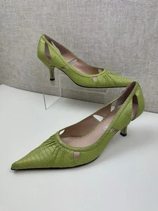 Moda in Pelle Pistaziengrün Kitten Heels mit spitz zulaufendem Leder EUR 39 UK 6 - Bild 1 von 8