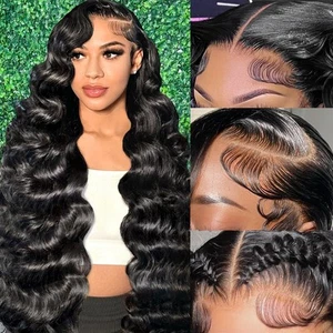 13X6 Lace Front Wigs Human Hair Body Wave Human Hair Wig HD Lace Frontal Glue... - Picture 1 of 8