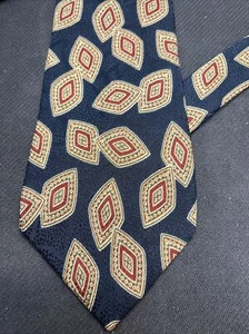 Vintage Burberry of London 100% Silk Black Neck Tie Hand Sewn USA Retro Print - Picture 1 of 4