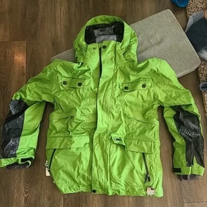 New Ride Admiral Snowboard Jacket LARGE Green 20k/15k Ski Snow - Picture 1 of 10
