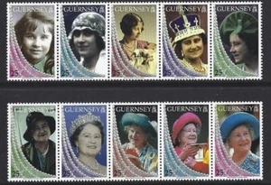 Guernsey 1999 The Queen Mutter Set Mit 10 Nicht Gefaßt Postfrisch, Postfrisch - Picture 1 of 1