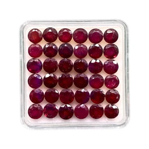 10 Pcs Natural Ruby 5mm Round Cut Rich Red Loose Gemstones Wholesale Lot - Picture 1 of 15