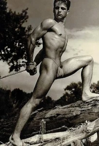 1960s beefcake model in a thong leaning uphill 4x6 reprint gay gentleman's coll - Picture 1 of 1