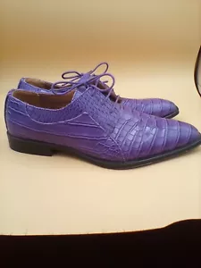 Men’s Roberto Chillin Status Purple Alligator Print Dress Shoes 10.5 - Picture 1 of 9
