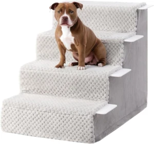 Scala per Cani Di Piccola Taglia, Altezza 44 Cm, Con Rivestimento Rimovibile, La - Foto 1 di 12
