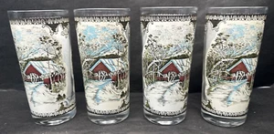 VTG SET OF 4 JOHNSON BROTHERS FRIENDLY VILLAGE ICETEA/WATER TUMBLERS 6 1/4''TALL - Picture 1 of 13