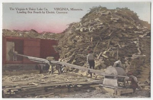 Virginia & Rainy Lake Lumber Logging Co. 1910 - postal de Minnesota coloreada a mano - Imagen 1 de 2