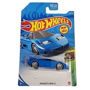 2021 Hot Wheels #224 HW Exotics 6/10 '94 BUGATTI EB110 SS Blue Packaging Error - Picture 1 of 13